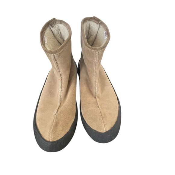 Ellos Women’s Booties Suede Curling Boots Brown Size 7 Wool Insole - Picture 6 of 13